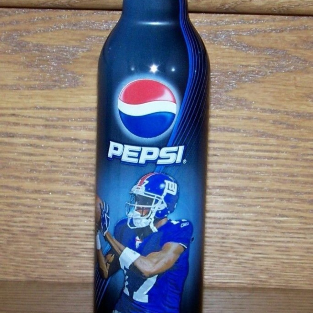 FULL NFL PEPSI 16oz ALUMINUM BOTTLE PLAXICO BURRES